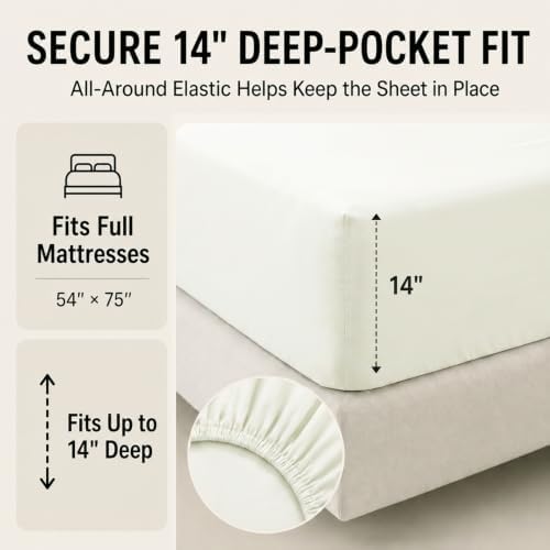 CozyLux Full Size Comforter Sets Ivory - 7 Pieces Bed in a Bag