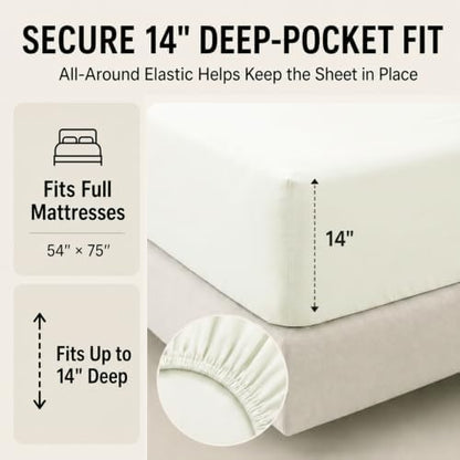 CozyLux Full Size Comforter Sets Ivory - 7 Pieces Bed in a Bag