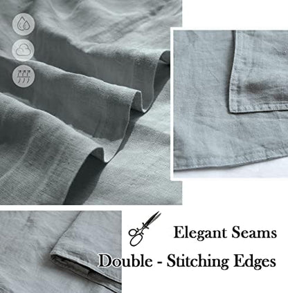 Simple&Opulence 100% Washed Linen Euro Shams 26'' x 26'' Pack of 2, Basic Style Solid Color Natural Flax Farmhouse Decorative Square Throw Pillow Covers for Bed Couch Sofa - Ultimate Grey