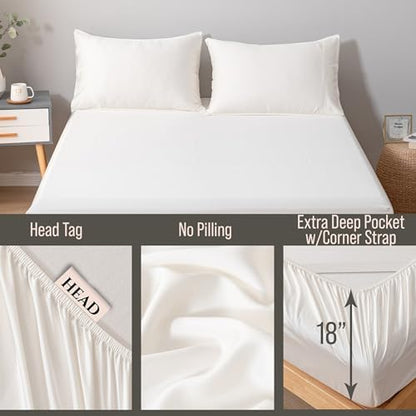Bella Coterie | Luxury Bamboo Viscose Split King Size Fitted Sheet Only