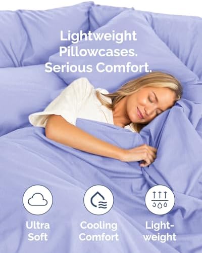 King Standard Pillow Cases Set of 10 - Soft Pillowcase Covers - Lavender