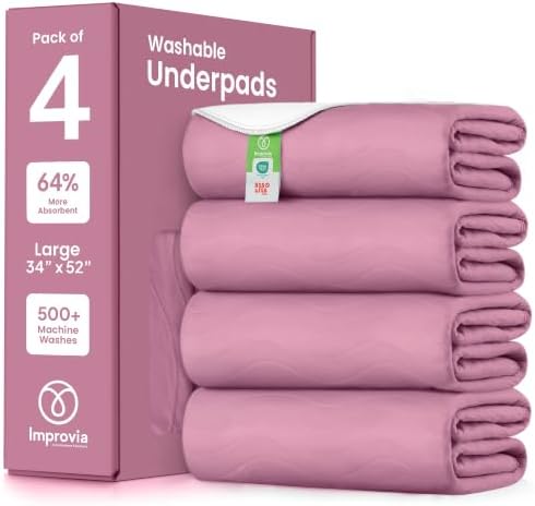 IMPROVIA® Washable Underpads, Heavy Absorbency Reusable Incontinence Pads