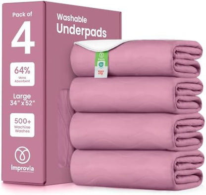 IMPROVIA® Washable Underpads, Heavy Absorbency Reusable Incontinence Pads