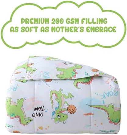 Cute Dinosaur Twin Size Bed Comforter Kids Bedding Set