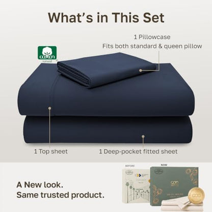 California Design Den 600 Thread Count XL Twin Sheets Cotton, 3 Pc Set
