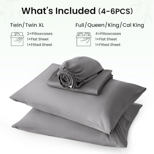 Love's cabin 100% Rayon Derived from Bamboo, Queen Sheet Set, 6 Pieces