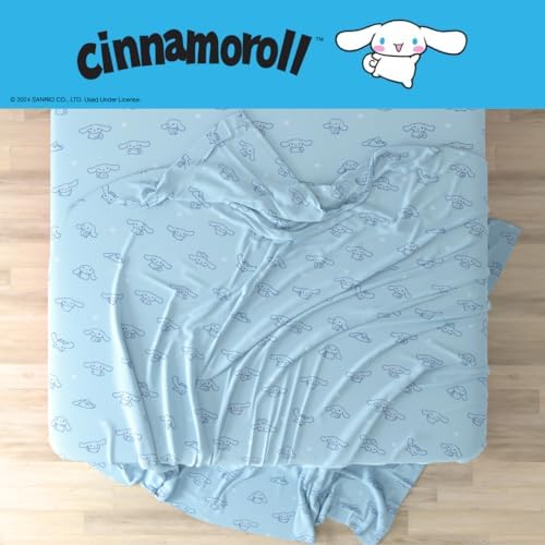 Cinnamoroll Bedding Super Soft Cozy Microfiber 4 Piece Queen Sheet Set, (Officially Licensed Product) By Franco Collectibles