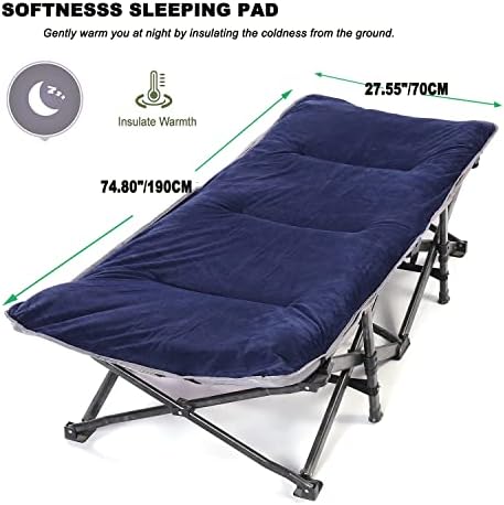 Thick Camping Sleeping Pad, Soft Comfortable Microfiber Camping Cot Pads for Adults, Lightweight Foldable Sleeping mats for Traveling Hiking Backpacking Traveling