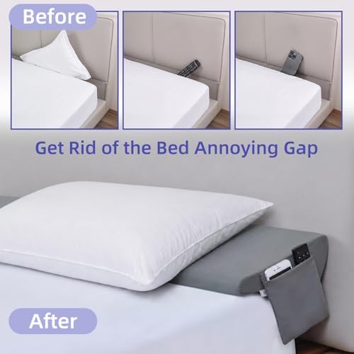 Vekkia King Bed Wedge Pillow for Headboard,Bed Gap Fille,Cover 0-6" Gap