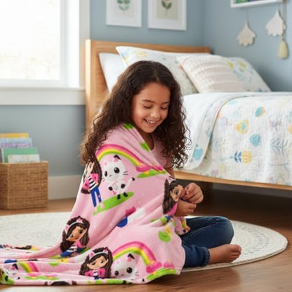 Gabby's Dollhouse Kids Bedding Super Soft Cozy Silk Touch Throw, 40 in x 50 in, (Officially Licensed Product) By Franco