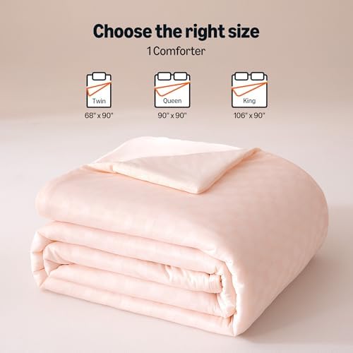 Amazon Basics Cooling Comforter, Soft Lightweight Waffle Weave Blanket for Hot Sleepers, Summer & All Season Bedding to Keep Cool for Night Sweats, 106"x90", King, Pink