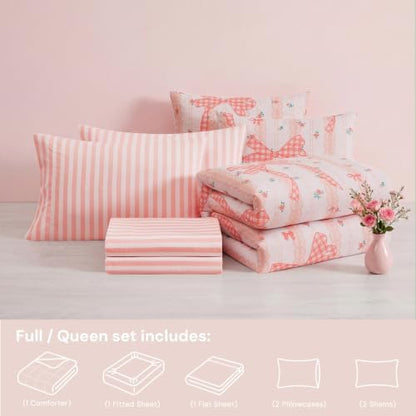 Full Size Comforter Sets for Girls-7 Pieces Soft Full Size Bedding Sets