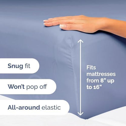 Twin Size 3 Piece Sheet Set - Ultra Soft & Cooling Sheets - Dusty Purple