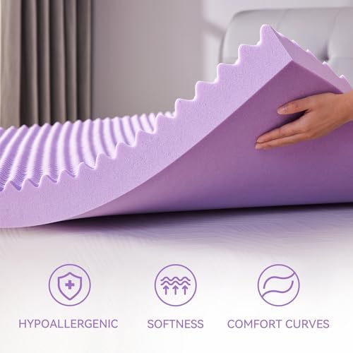 SINWEEK 1.5 Inch Egg Crate Memory Foam Mattress Topper Twin XL, Twin Extra Long Mattress Pads for College Dorm Room, Pressure Relieve CertiPUR-US Certified, 39x80 Inches