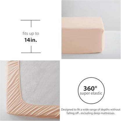 Zzlpp King Size Comforter Set 7 Piece, Pink Bed in a Bag King Bedding Sets