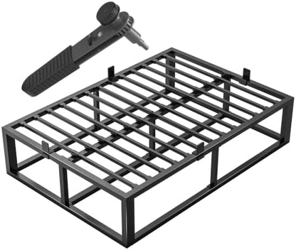 Bilily 18 Inch Full Bed Frame with Steel Slat Support,Heavy Duty Metal Platform Bed Frame Full Size Mattress Foundation,No Box Spring Needed,Easy Assembly,Noise Free,Black