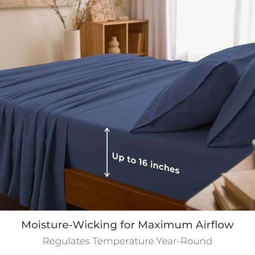 Mellanni Iconic 3-Piece, Ultra Soft Sheet Set (Twin, Blue Nova)