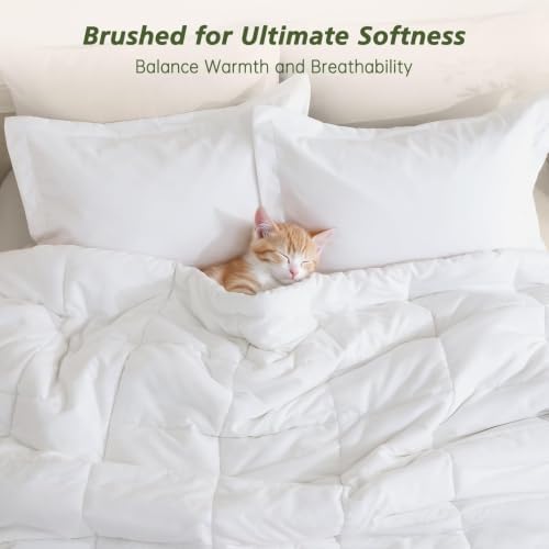 California King Comforter Set, White Bed in a Bag, Bedding Set with sheets