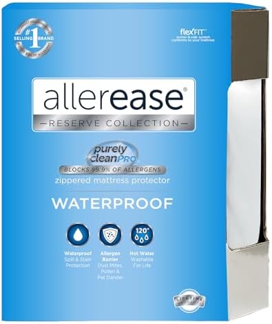 AllerEase Waterproof Allergy Defense Zippered Mattress Protector, King