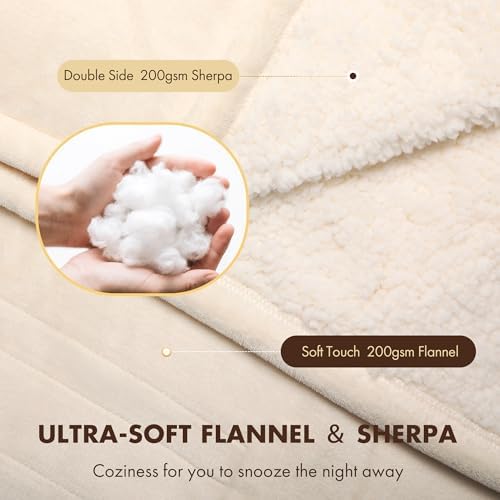 Electric Heated Blanket King White with Quick Heat, Dual Control