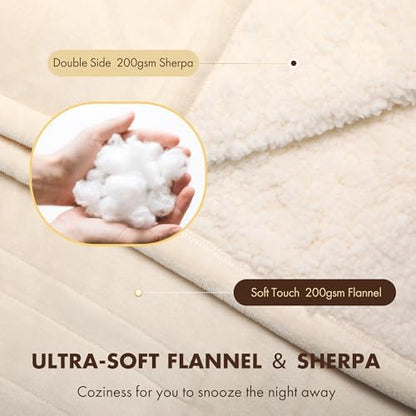 Electric Heated Blanket King White with Quick Heat, Dual Control