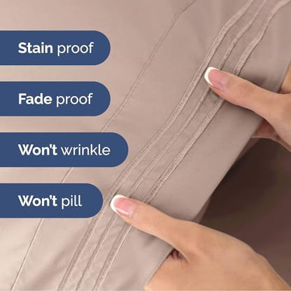 Cal King Size 4 Piece Sheet Set - Ultra Soft & Cooling Sheets - Dusty Pink