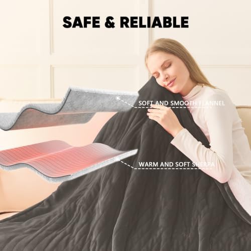greenoak Heated Blanket Electric Throw Heating 50"X60",Gifts for Women