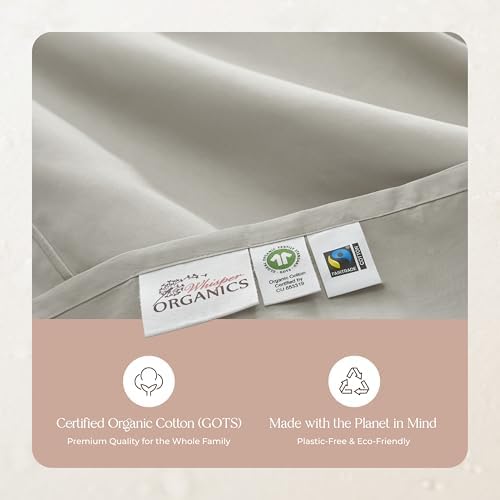 100% Organic Cotton Duvet Cover King Size - Naturally Soft Lightweight & Cooling Duvet Cover Set with Decorative Shams - Premium GOTS Certified 300 Thread Count Sateen Weave (Pewter, King)