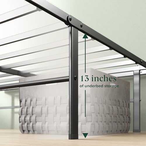 Zinus 14 Inch Rumi Metal Bed Frame, No Box Spring Needed, Black, Queen