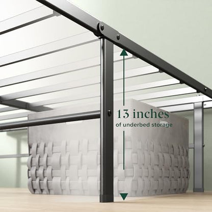 Zinus 14 Inch Rumi Metal Bed Frame, No Box Spring Needed, Black, Queen
