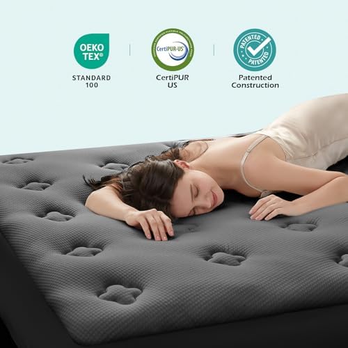 Hansleep Queen Mattress Topper Memory Foam Thick Pillow Top Mattress Pad