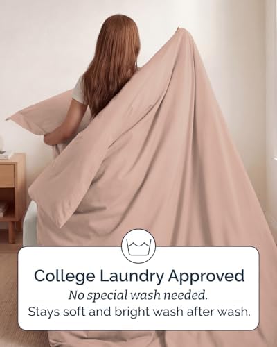 Duvet Cover Twin/Twin XL - 2 Piece Set, College Dorm Room - Mauve