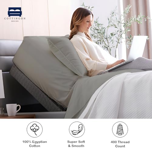 1 PC Top Split King Fitted Sheet for Adjustable beds, 34" Split, Light Grey