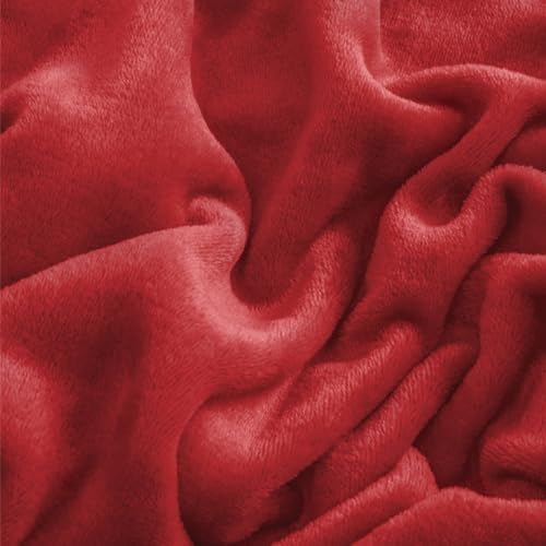 BEDELITE Flannel Sheets Twin Size, Red, 3 Pieces