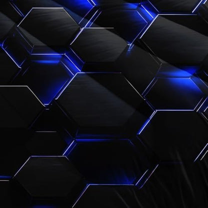 Black Blue Geometric Comforter Set Twin Size with 2 Pillowcases.