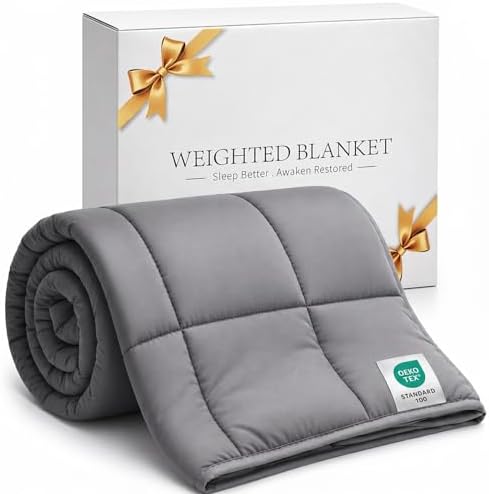 Smart Queen Weighted Blanket 15lbs (60”x80”,Grey) Full Size Soft Cooling Heavy Blanket for Sleeping, Breathable All Season Comfort with Premium Glass Beads,Machine Washable
