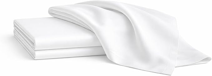 Bare Home Flannel Standard Pillowcases Set of 2-100% Cotton - Velvety Soft & Cozy - Double Brushed Heavyweight Flannel Pillowcases (Standard Pillowcase Set of 2, White)