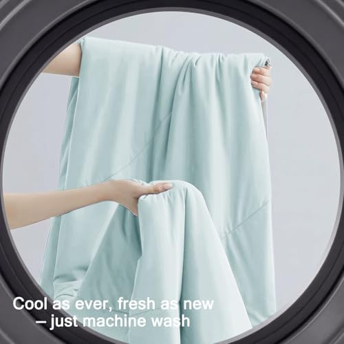 Vielit Cooling Comforter Queen Size for Hot Sleepers & Night Sweats, Luxury Lightweight Summer Comforter,Soft Dual-Sided Breathable Cooling Blankets,Q-Max>0.425,Machinewashable,90x90,Green