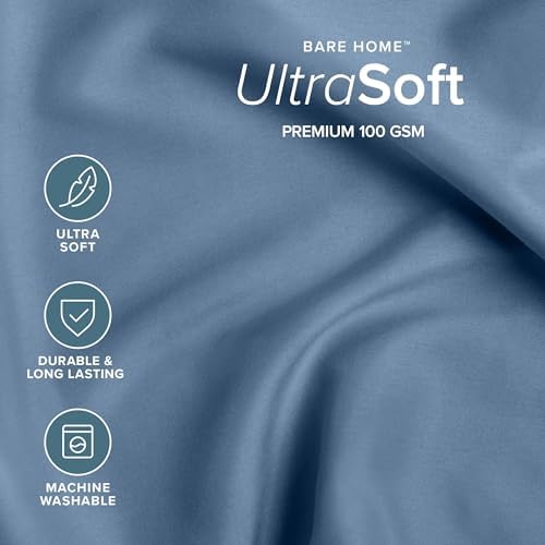 Bare Home Bed-in-A-Bag 5 Piece Comforter & Sheet Set - Twin XL - Goose Down Alternative - Ultra-Soft 1800 Premium Bed Set (Twin XL, Coronet Blue/Coronet Blue)