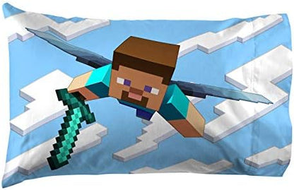 Minecraft Creeper Full Size Comforter Set 7 Piece Kids Bedding, Green