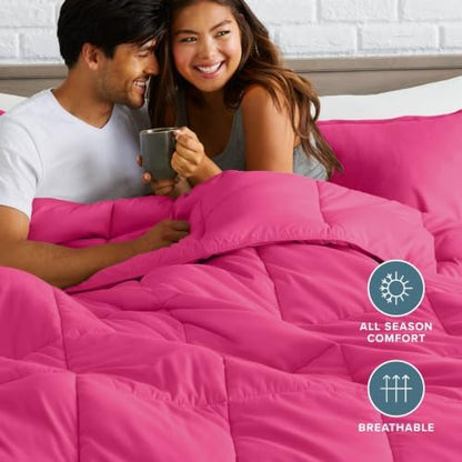 Bare Home Full Comforter Set - 1800 Ultra Soft (Full, Pink)