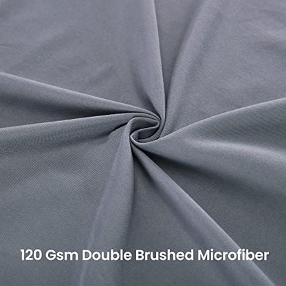 SLEEP ZONE Pleated Bed Skirts Full Size, 15 inch Tailored Drop Easy Fit Bedskirt, Anti-Static, Fade Resistant (Full, Grey)