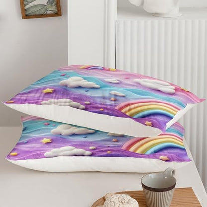 QOOMO Rainbow Kids Comforter Set Full Size