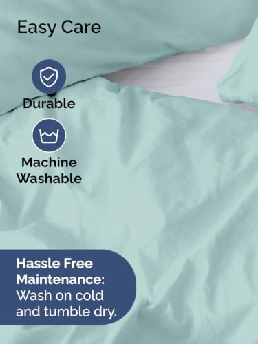 Duvet Cover Full Size - Soft 3 Piece with Zipper Closure - Spa Blue