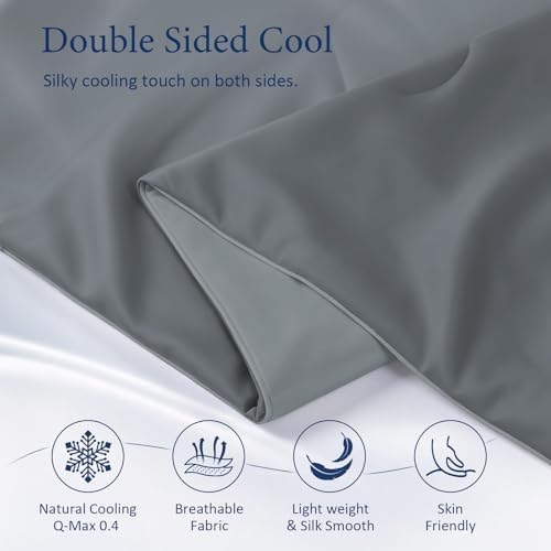 Cooling Comforter for Hot Sleepers, King 106x90, Medium Gray