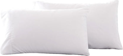 Microfiber Bed Pillowcases 2 Pack King Size, Super Soft Bed Pillow Covers Envelope Closure, Wrinkle, Fade and Stain Resistant, 20x36, White