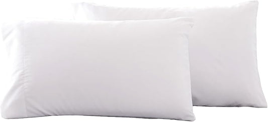 Microfiber Bed Pillowcases 2 Pack King Size, Super Soft Bed Pillow Covers Envelope Closure, Wrinkle, Fade and Stain Resistant, 20x36, White