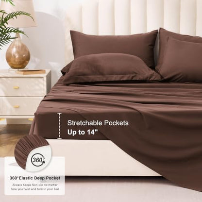 Love's cabin Plaid California King Comforter Set, Brown