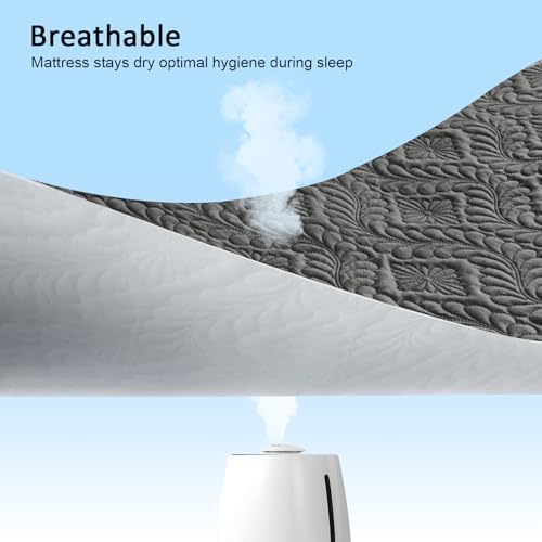 Sufdari King Waterproof Mattress Protector, Waterproof Mattress Cover,Breathable & Noiseless Mattress Pad, Waterproof Quilted Fitted Sheet Fits Up to 8-18" Deep Pocket