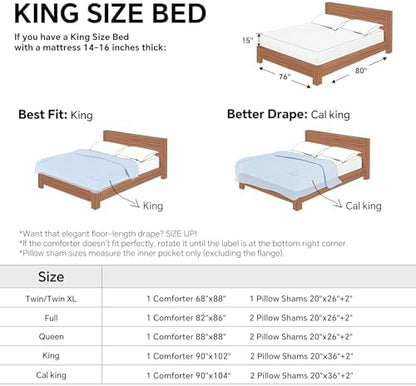 BEDELITE Fleece King Comforter Set, Fluffy Bed Set, Rust Orange